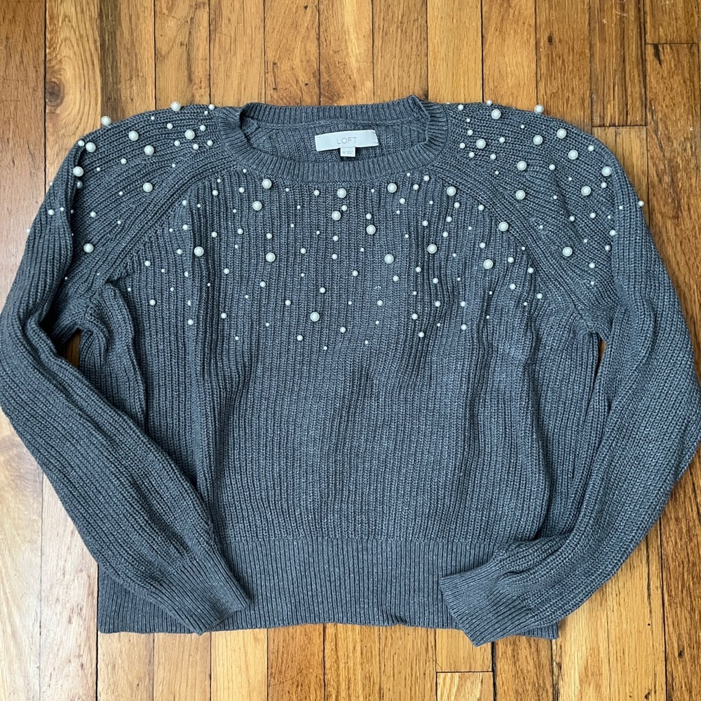 Loft Pearlized Raglan Sweater
